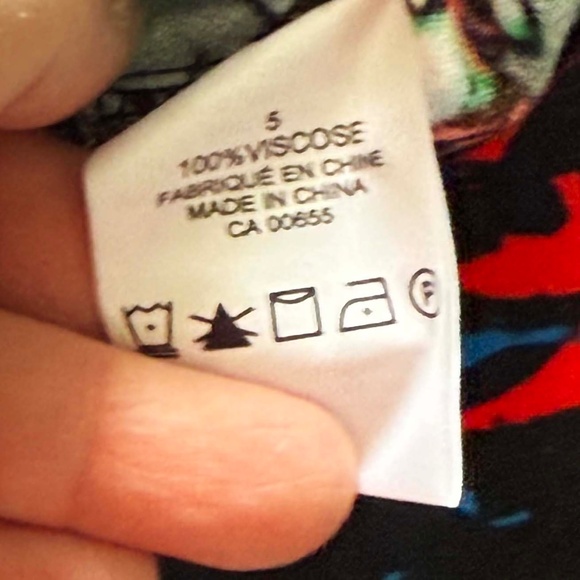 NEW PHOTOS! PANTS, BLACK MULTICOLOUR, SIZE 5, VISCOSE SOFT FABRIC, FRONT FLY, - Picture 12 of 16